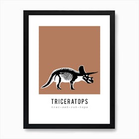 Triceratops, Dinosaur Boys Room Decor Art Print