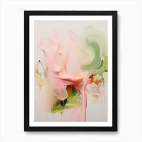 Pink And Green Abstract Raw Painting 2 Poster