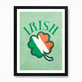 Vintage Irish Lucky four leaf Clover Art Print