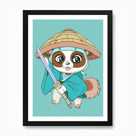 Samurai Panda Art Print