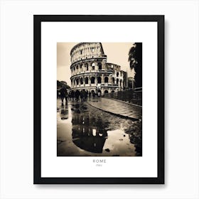 Poster Of Rome, Italy, Black And White Analogue Photography 2 Art Print