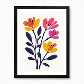 Flowers On A White Background 5 Art Print