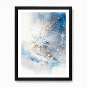 Diamond Dust, Snowflakes, Storybook Watercolours 4 Art Print