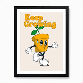 Self Growth Motivational Retro Cartoon 1 Art Print