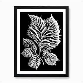 Damiana Leaf Linocut Art Print