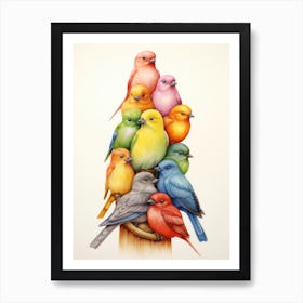 Colorful Birds 2 Art Print