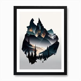 Banff National Park Canada Cut Out PaperII Art Print