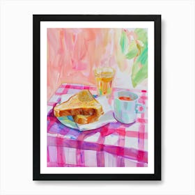 Pink Breakfast Food Hash Browns 3 Art Print