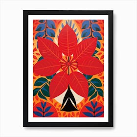 Flower Motif Painting Poinsettia 1 Art Print