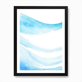 Blue Ocean Wave Watercolor Vertical Composition 26 Art Print