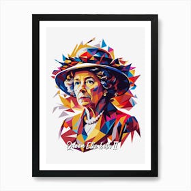 Queen Elizabeth II 01 Portrait WPAP Pop Art Art Print