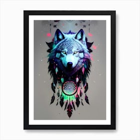 Dreamcatcher Wolf 5 Art Print