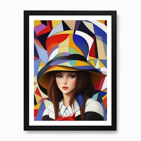 Woman In A Hat - Cubism 9 Art Print