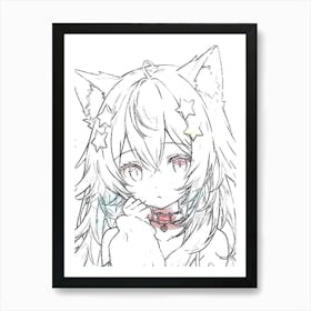 Kawaii Cat Art Print