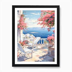 Mykonos Summer Watercolour 3 Art Print