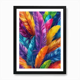 Colorful Feathers 5 Art Print