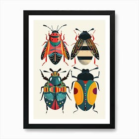 Colourful Insect Illustration Beetle 7 Art Print
