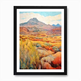 Autumn National Park Painting Teide National Park Spain 1 Art Print