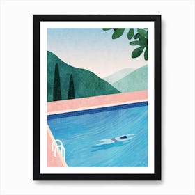 Swimming, Summer Pool Vacation Art Print