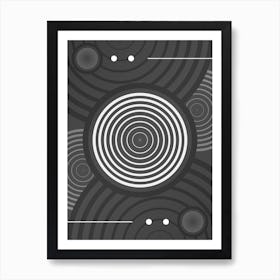 Abstract Geometric Glyph Array in White and Gray n.0071 Art Print