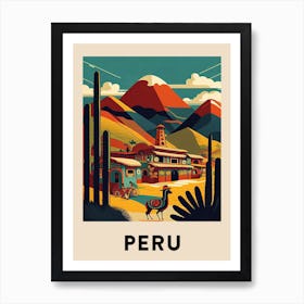 Peru Vintage Travel Poster Art Print