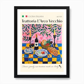 Trattoria Dell Arco Vecchio Trattoria Italian Poster Food Kitchen Art Print