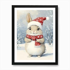 Santa Bunny Art Print