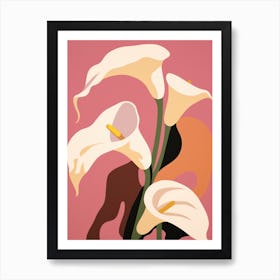 Calla Lilies Flower Big Bold Illustration 3 Art Print