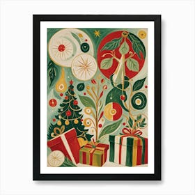 Abstract Christmas Festivities Art Print