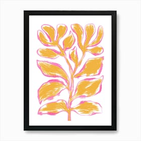 Abstract Orange Plant Art Print