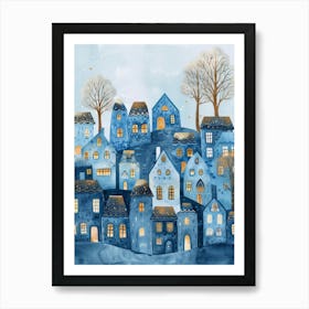 Winter Village Art Print