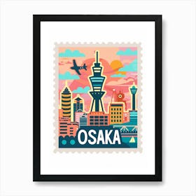 Osaka City Skyline Art Print