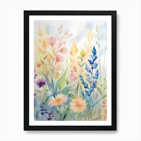 Watercolor Flower Garden 2 Art Print