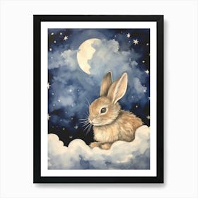 Baby Hare 4 Sleeping In The Clouds Art Print