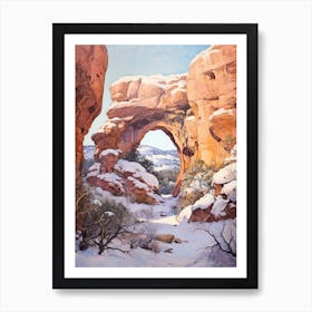 Dreamy Winter Painting Arches National Park United States 1 Art Print