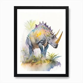 Avaceratops Watercolour Dinosaur Art Print