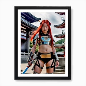 Japan Warrior Girl Himari Art Print