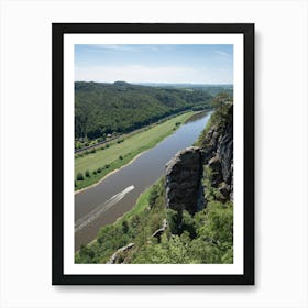 View from the Bastei into the Elbe valley in Saxon Switzerland Art Print