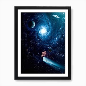 Free Hugs In Blue Space Art Print