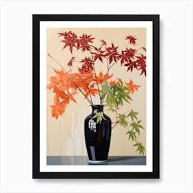 Bouquet Of Japanese Maple Flowers, Autumn Fall Florals Painting 3 Art Print