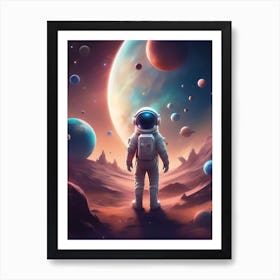 Astronaut In Space Art Print