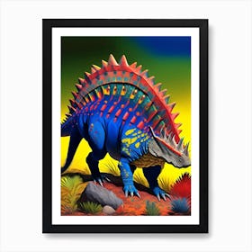 Compsosuchus 1 Primary Colours Dinosaur Art Print