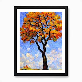 Golden Chain Tree tree Abstract Block Colour Art Print