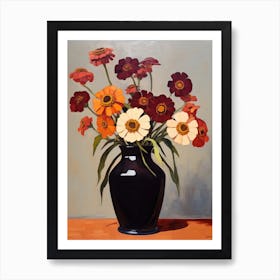 Bouquet Of Helenium Flowers, Autumn Fall Florals Painting 3 Art Print