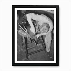 Rivet Work In Saddle Repair Shop, Alpine, Texas By Russell Lee Art Print