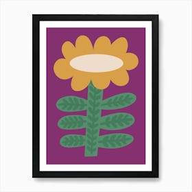 Flower Art Modern Organic Naïf Purple Art Print