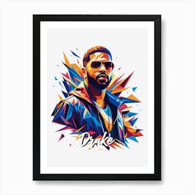 Drake 01 Portrait Music Icon Style WPAP Pop Art Art Print