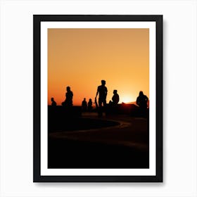 Sunset Skate Venice Beach California Art Print