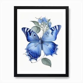 Holly Blue Butterfly Decoupage 1 Art Print