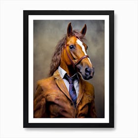 Horse In A Suit animal portrait Art Print